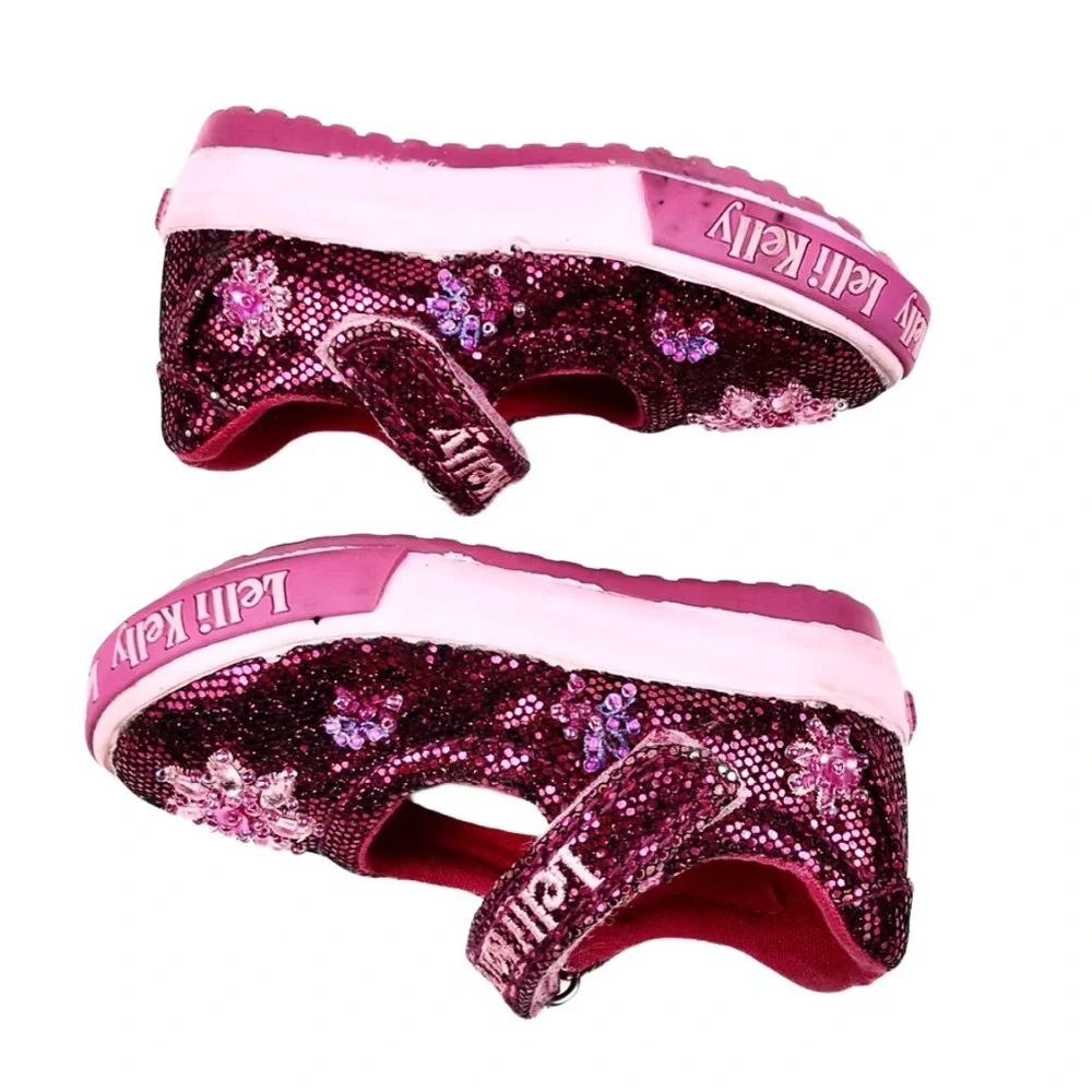 Lelli Kelly Kids Pink Sparkle MaryJane Sneaker Sz3